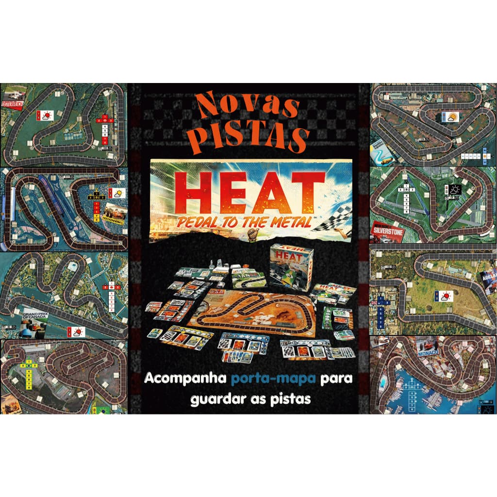 Playmat em LONA Pista Heat Pedal to the Metal - Interlagos Mônaco Silverstone
