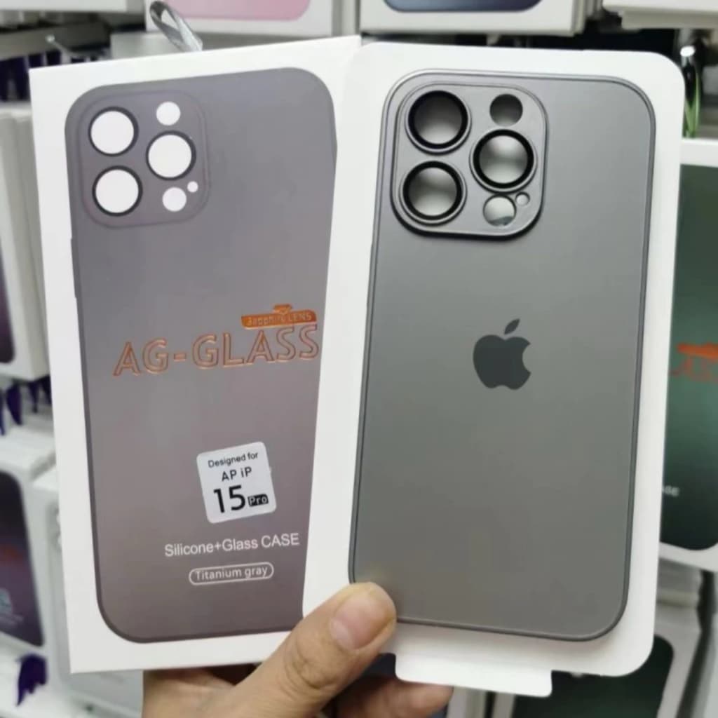 Capa AG-Glass para iPhone De Vidro Fosco para diferentes modelos de iPhone 15/15Pro/15ProMax