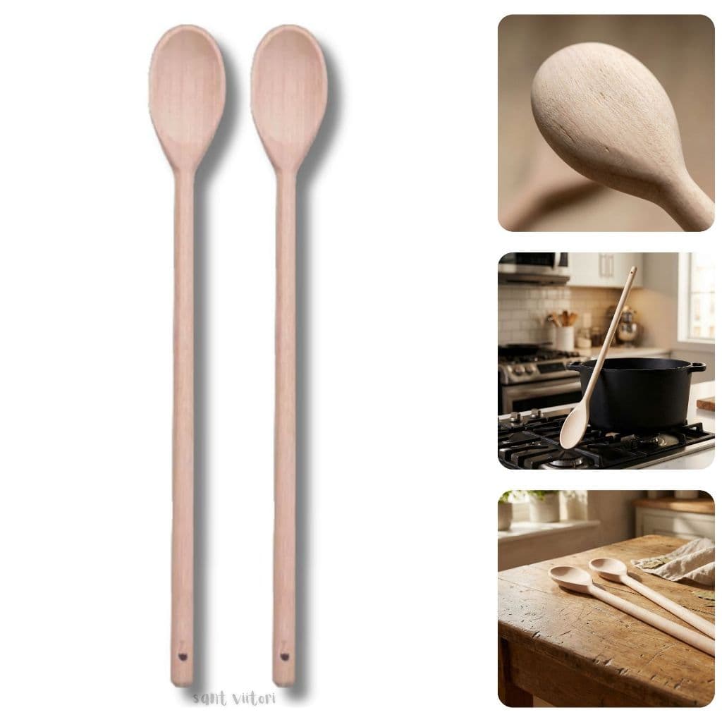 kit 2 ou 5 Colher De Pau 60cm Colheres De Madeira extra Grande G  Stooz kits cozinha indutral