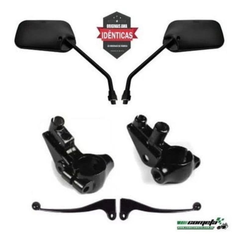 Kit Retrovisor Manete  Manicoto Moto Cg Fan Titan 125/150 Freio Tambor