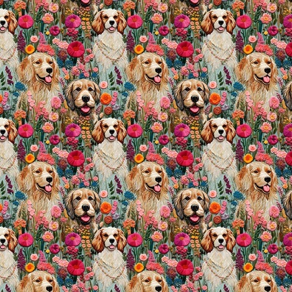 Tecido Sarja Impermeável Estampada Efeito 3D Grandes Amigos Floral  (0,50 x 1,50 mts)