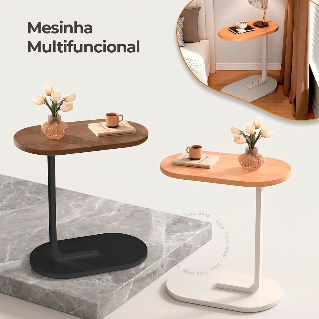 Mesa Lateral Apoio Notebook Mesinha de Canto Sofá Cama Escritório Leitura Resistente Premium