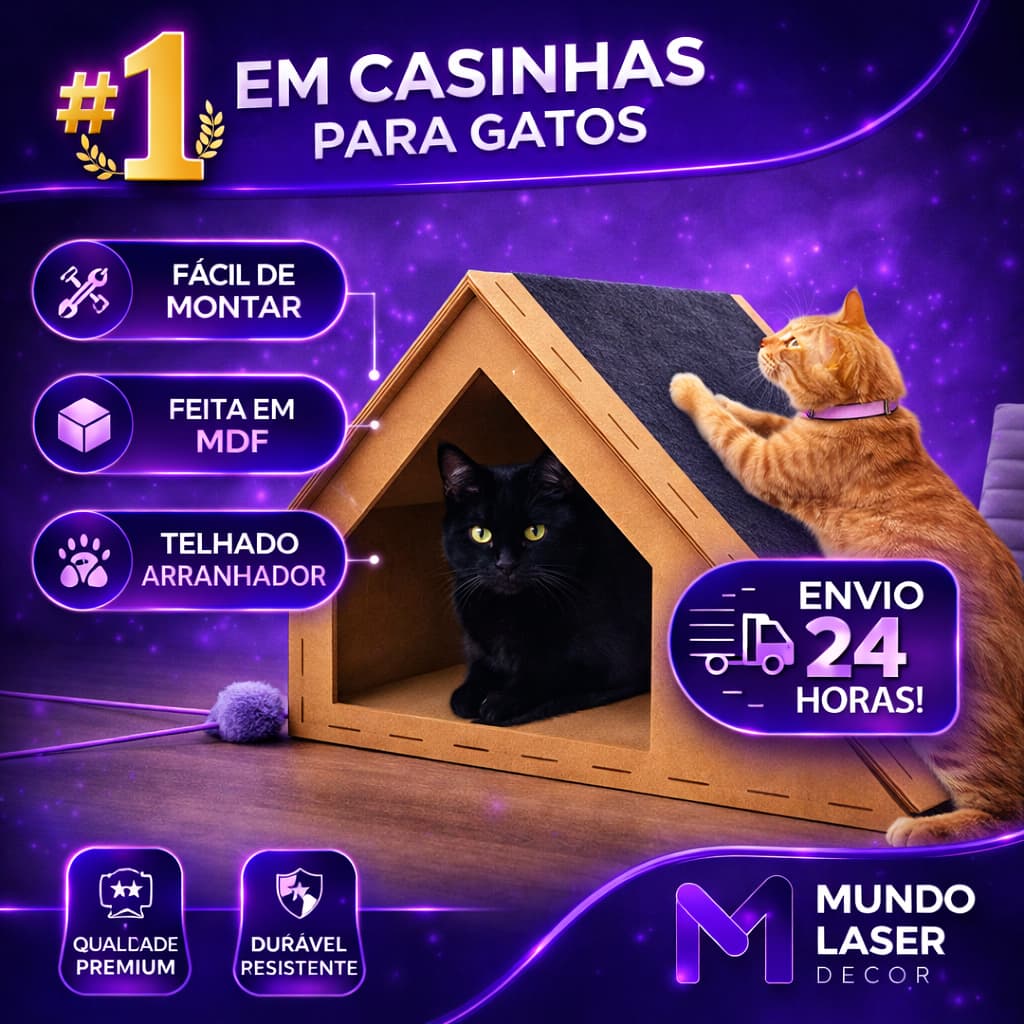 Arranhador MDF Playground Gato Casa Gato Brinquedo Carpete