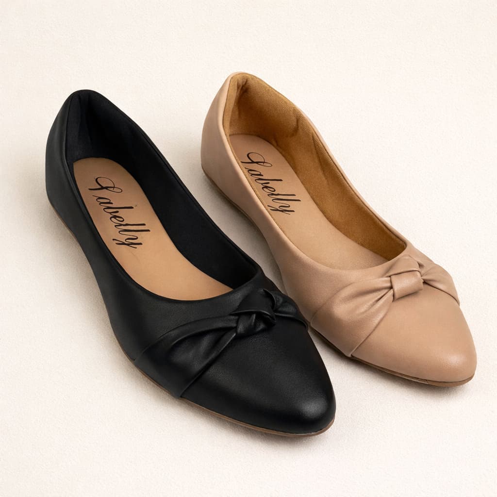 Kit 2 Sapatilhas Femininas Bico Fino com Laço Confortável Casual Elegante Moda 2026