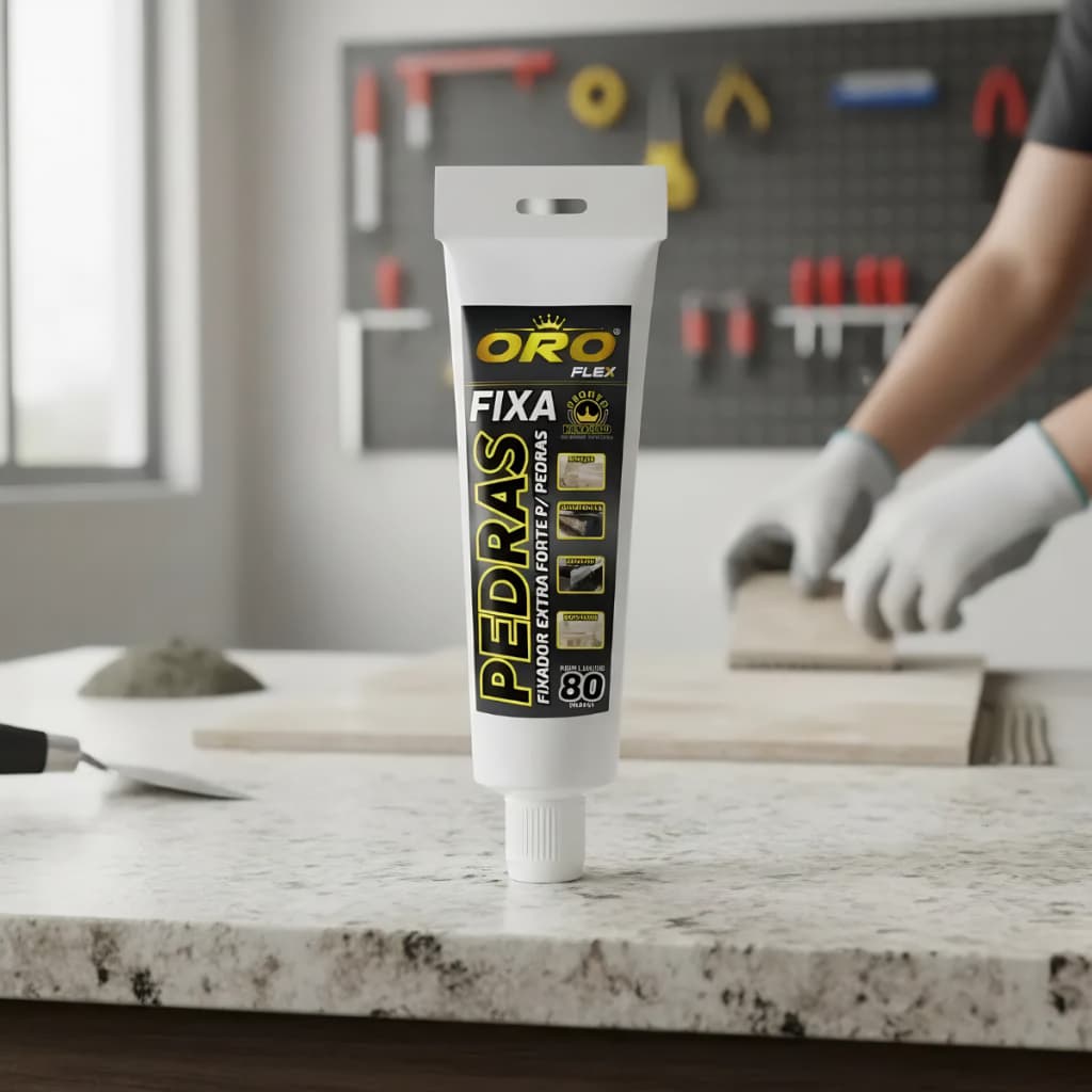 Cola PEDRA Mármore Granito FIXA Piso Parede Não Escorre Secagem Rápida Uso Fácil 80G OROFLEX
