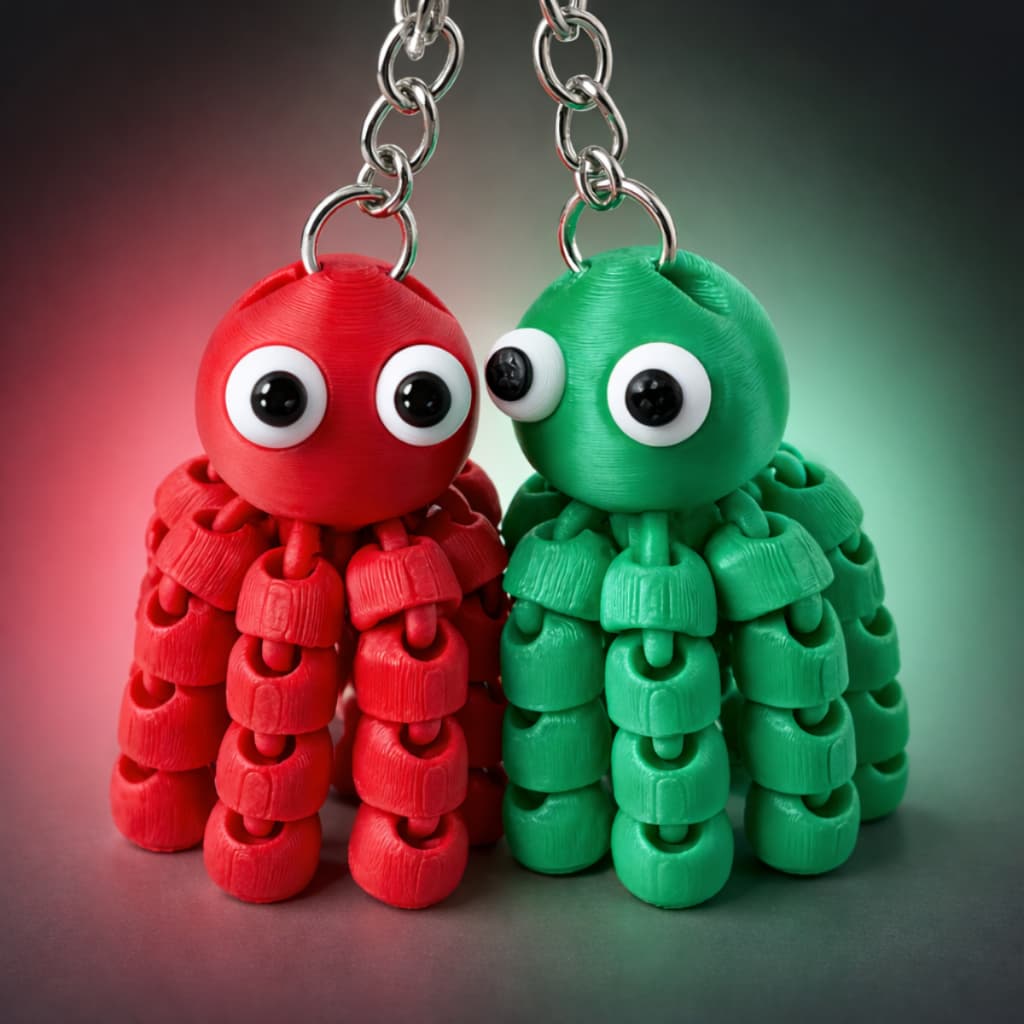 Polvo Articulado Mini Polvo 3D Chaveiro Brinquedo Articulado Divertido