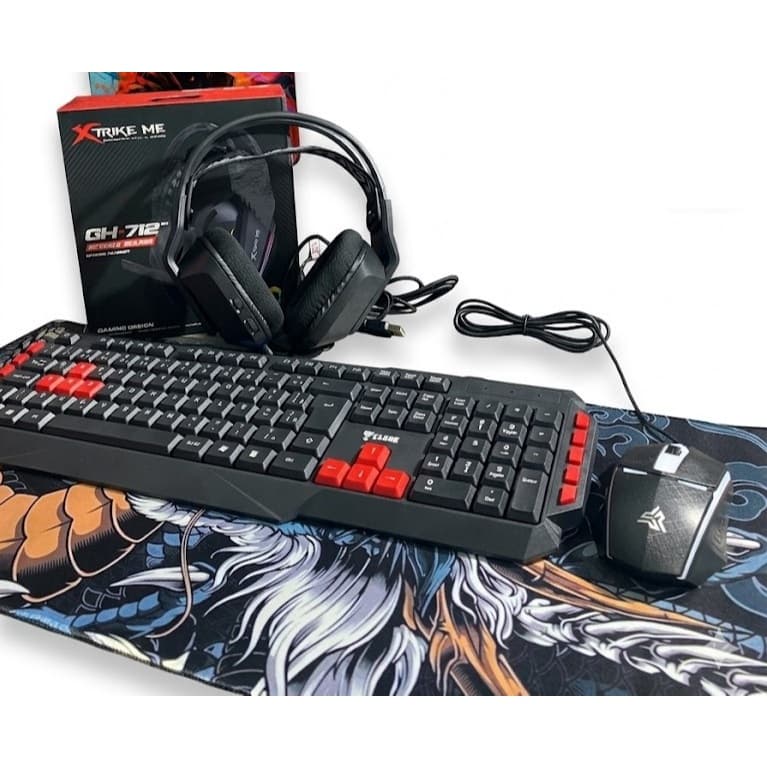 Kit Gamer Completo 4 em 1: Teclado + Mouse Gamer RGB + Headset + Mousepad Gigante