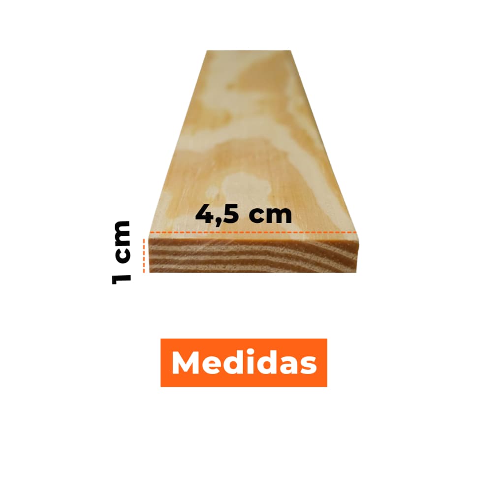 Ripa Sarrafo Pinus 4,5×1cm Estrado de Cama Madeira Natural Aparelhada Marcenaria Artesanato Diy Reparo