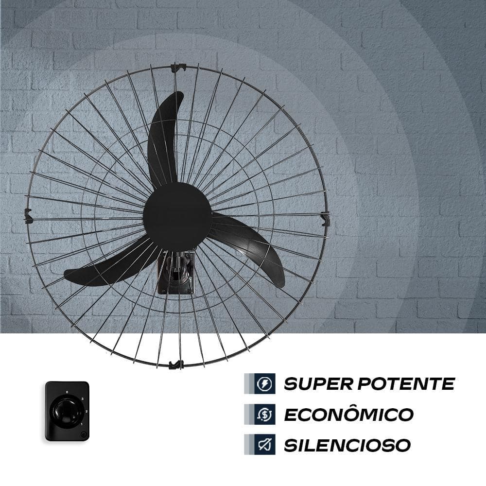 Ventilador 60Cm Oscilante De Parede BIvolt