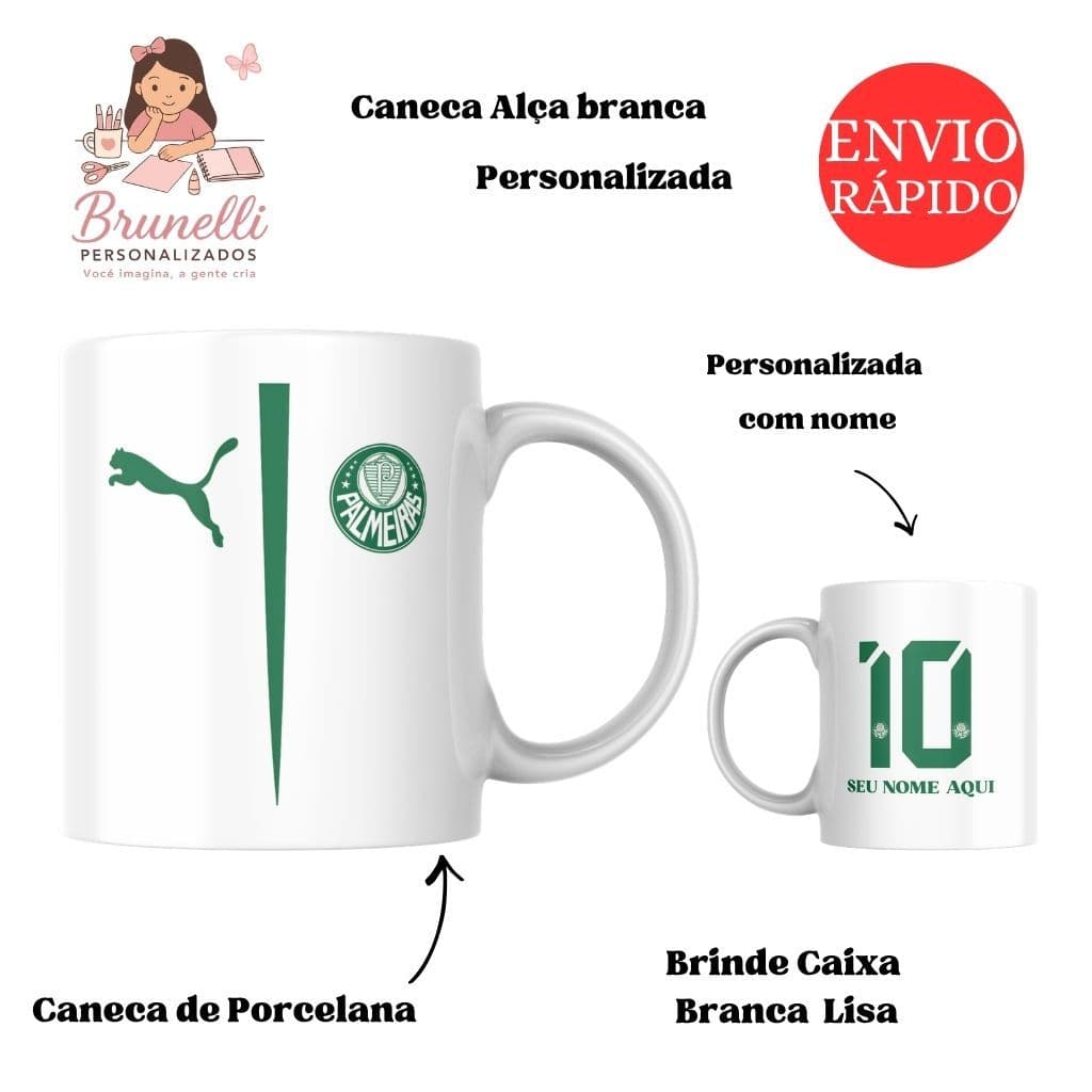Caneca Personalizada Time Verde Palmeiras.