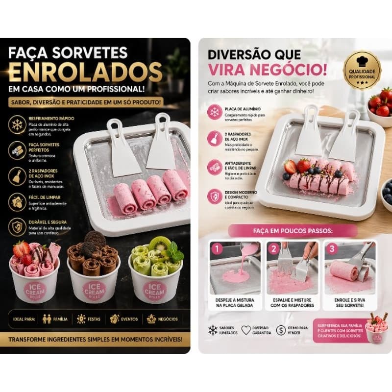 chapa gelada de fazer sorvete instantâneo profissional