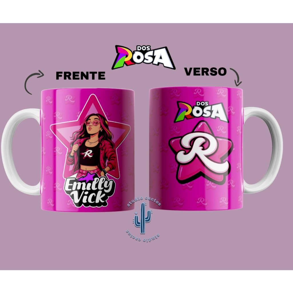 Caneca Dos Rosa Personalizada - Emilly Vick - Katlen - Void - Leozin - Robson