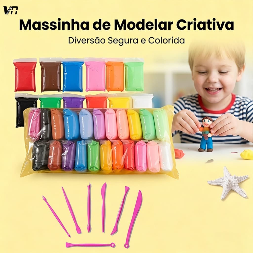 12‑72 PCS Massinhas EVA Atóxicas Não Gruda Super Leve Ferramentas Anti Estresse Educativo Infantil 6601
