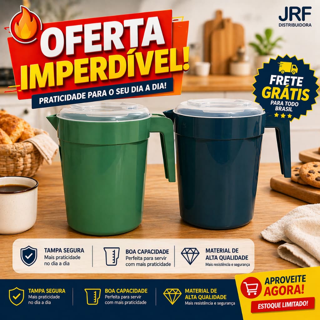 Jarra Aquarela 3,8L com Tampa e Alça Jarra Grande para Suco Água Refresco Cozinha Resistente