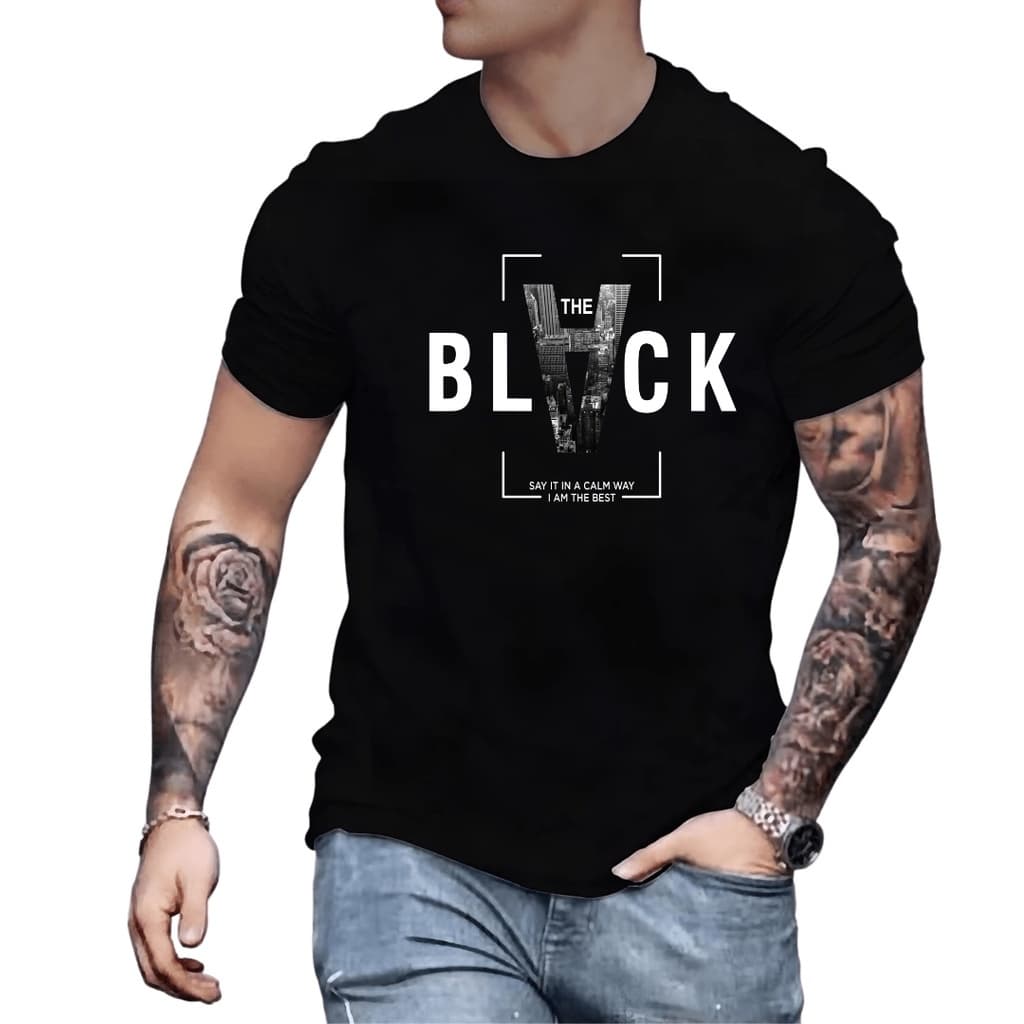 Camiseta Masculina Black Algodão Penteado 30.1 Premium Luxo