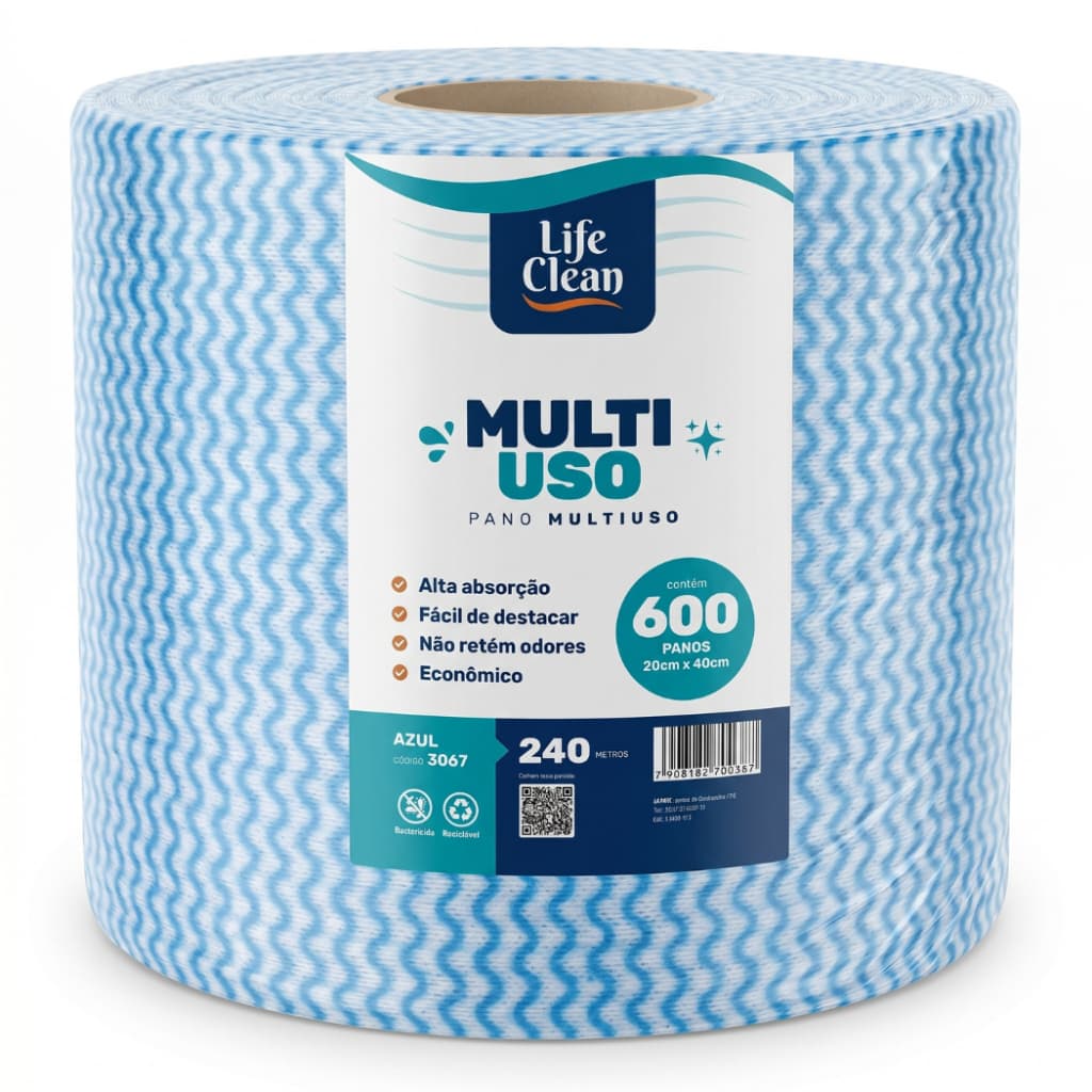 Pano Multiuso Tipo Perfex Limpeza Rolo com 600 Unidades 20x40cm Rolo 240m ENVIO IMEDIATO!!