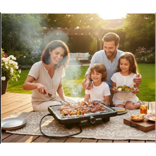 Churrasqueira Elétrica Grill 127V Grelhador Sem Fumaça Grelha Removível Assa Carne Rápido 2000W