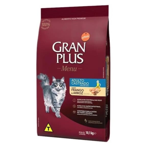 Gran Plus Gatos Castrados 10,1 Kg Sabor Frango E Arroz