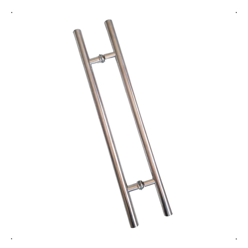 Puxador redondo alumínio polido 80 cm porta pivotante madeira, alumínio, vidro