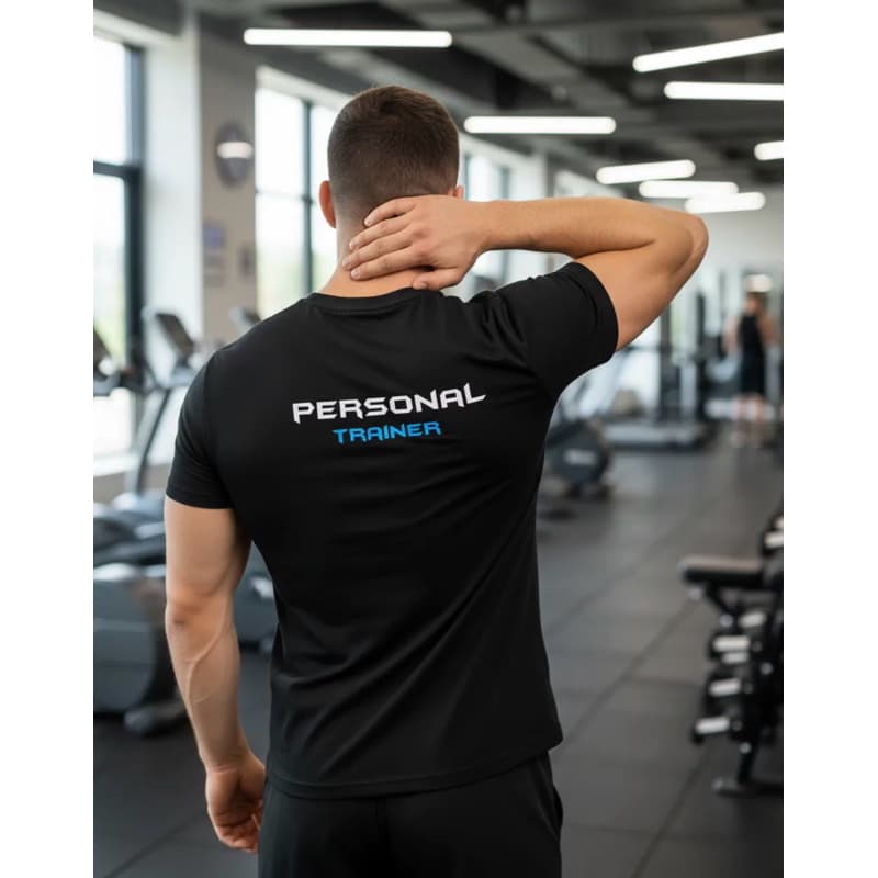 Camiseta Personal Trainer Blue Dry Fit Uniforme Professor Instrutor