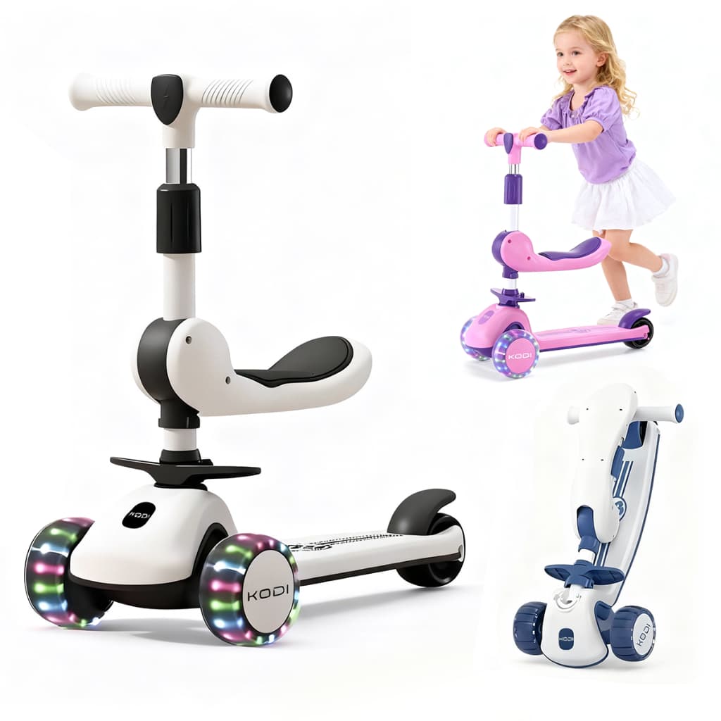 Patinete Infantil 3 Rodas Dobrável com LED e Música até 60Kg -P15