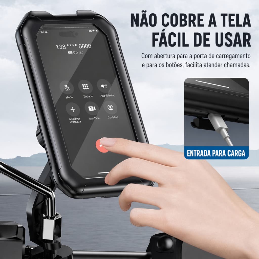 Suporte Moto Bike Capa Celular Touch Impermeável Durável