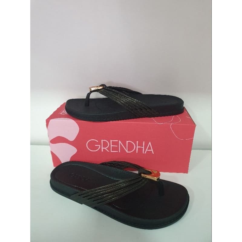 Grendha chinelo rasteira alma preto 19401