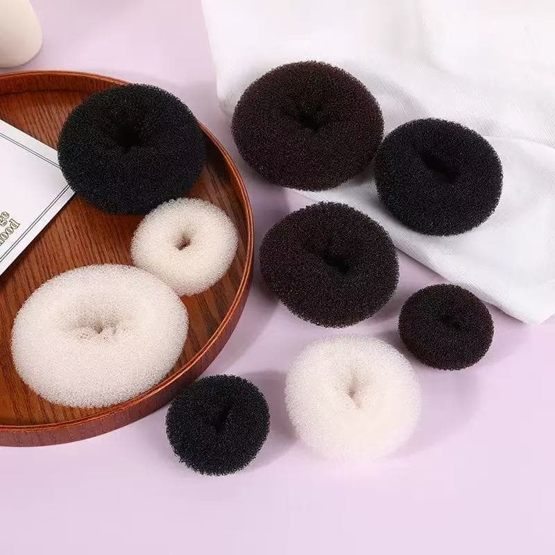 Kit Modelador de Cabelo Donut para Coque Volumoso, Ferramenta de Penteado Coreano Anti-deslizante para Iniciantes