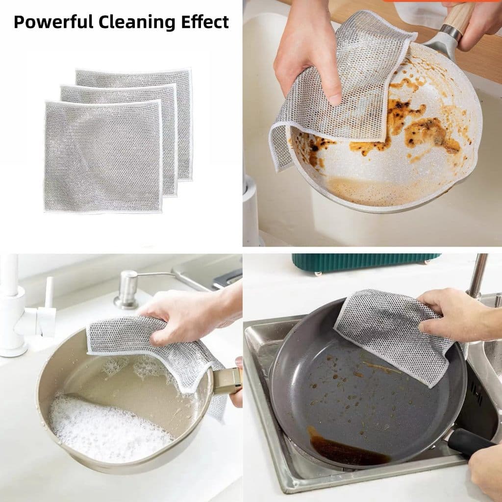 Kit 10 Pano Limpeza Para Fogao Magico Multiuso Fio Aço Inox