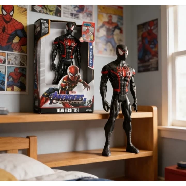 Boneco Homem Aranha Vingadores Grande 30 Cm Articulado Luz E Som De Batalhas Lutas Heroes