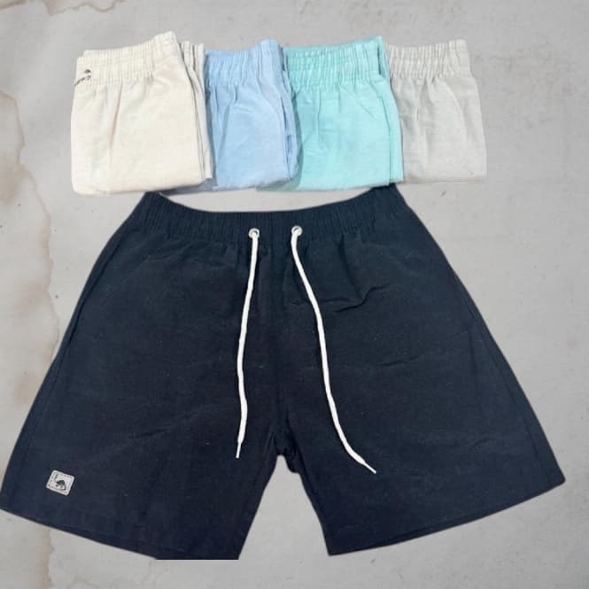 Kit 2 short linho premium bermuda masculina verão slim casual elegante sarja colorida estilo mauricinho