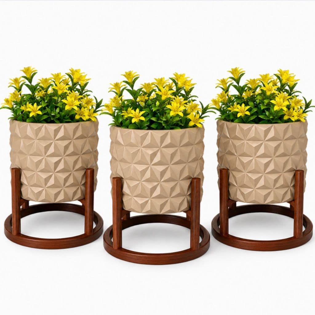 Kit 3 Vasos Decorativos Espiral Cachepô para Plantas Artificiais Enfeite de Natal para Sala e Rack