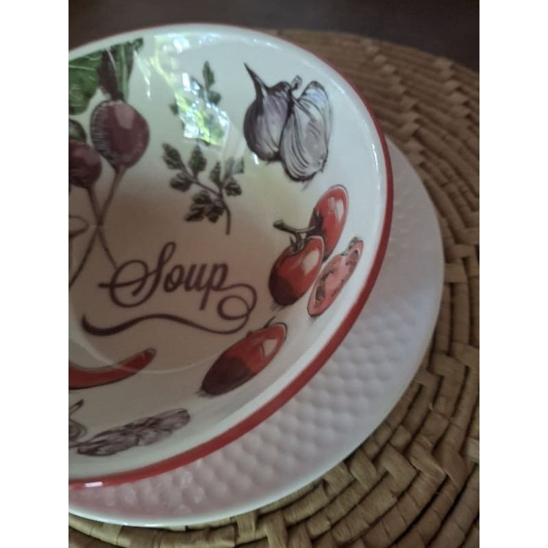 Prato sobremesa e bowl porcelana