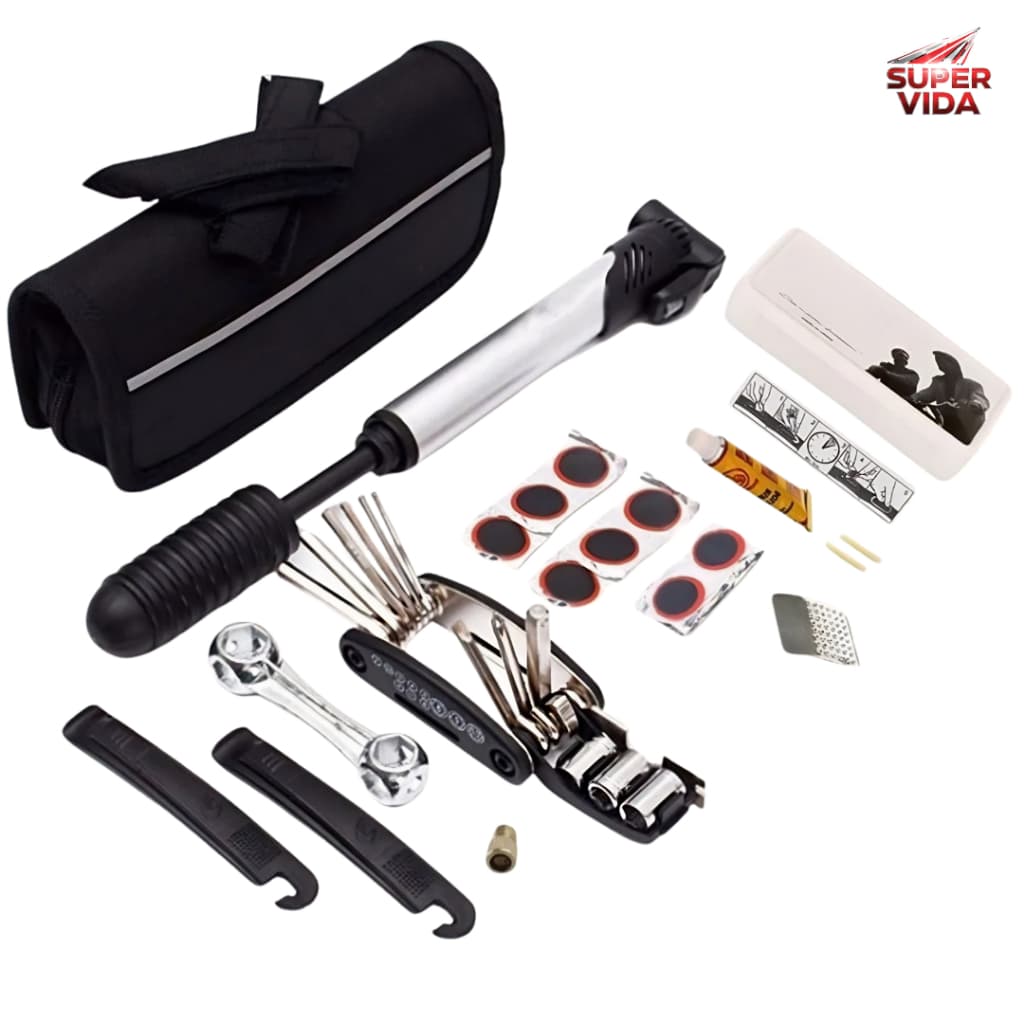 Kit de Ferramentas Emergenciais para Bicicleta Multifuncional com Chaves Allen, Fenda e Philips
