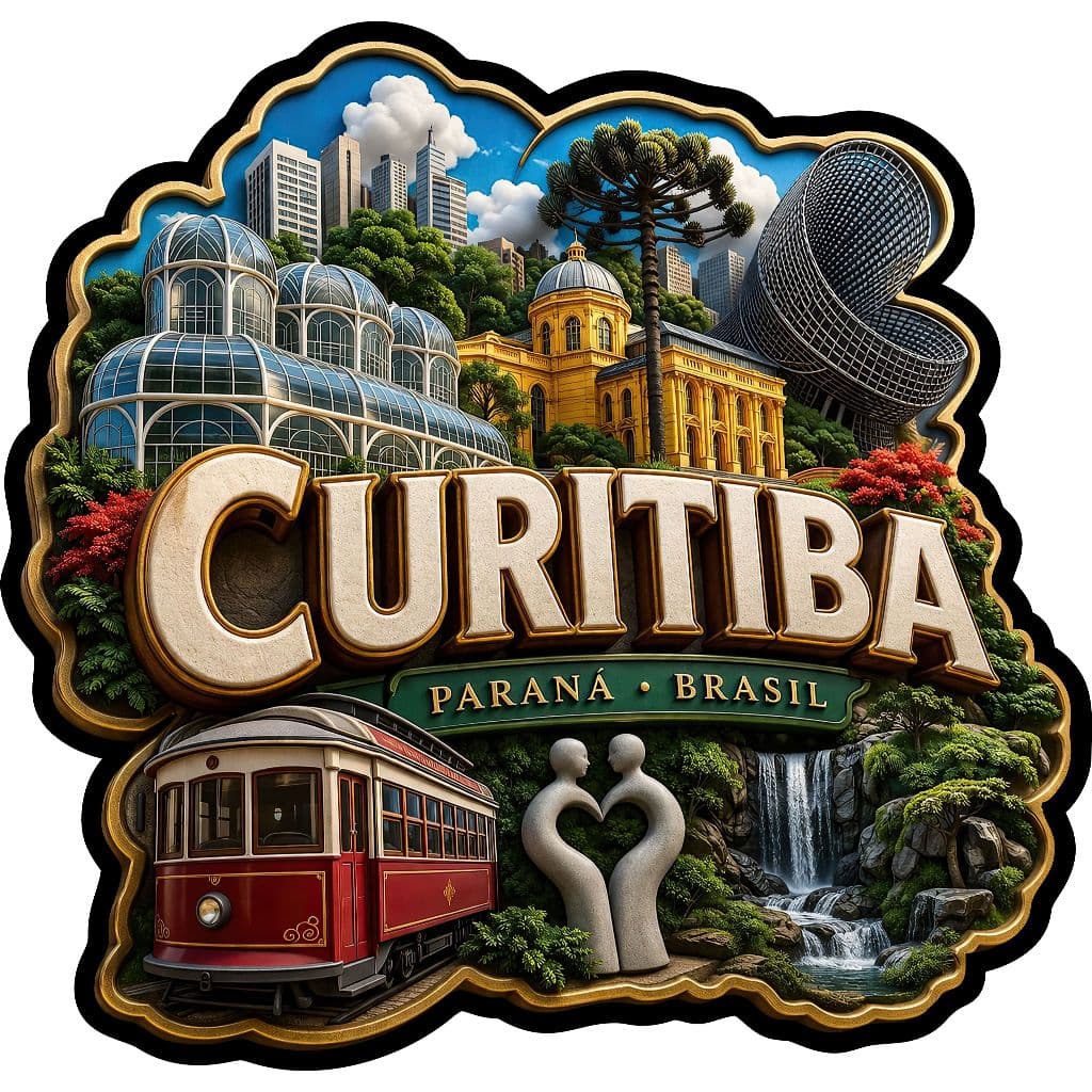 Ímã de Geladeira personalizado Curitiba Souvenir Decorativo