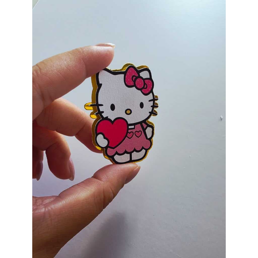 Aplique para Tubete e Caixinhas Tema Hello Kitty – Papel Fosco + Lamicote | Pronta Entrega