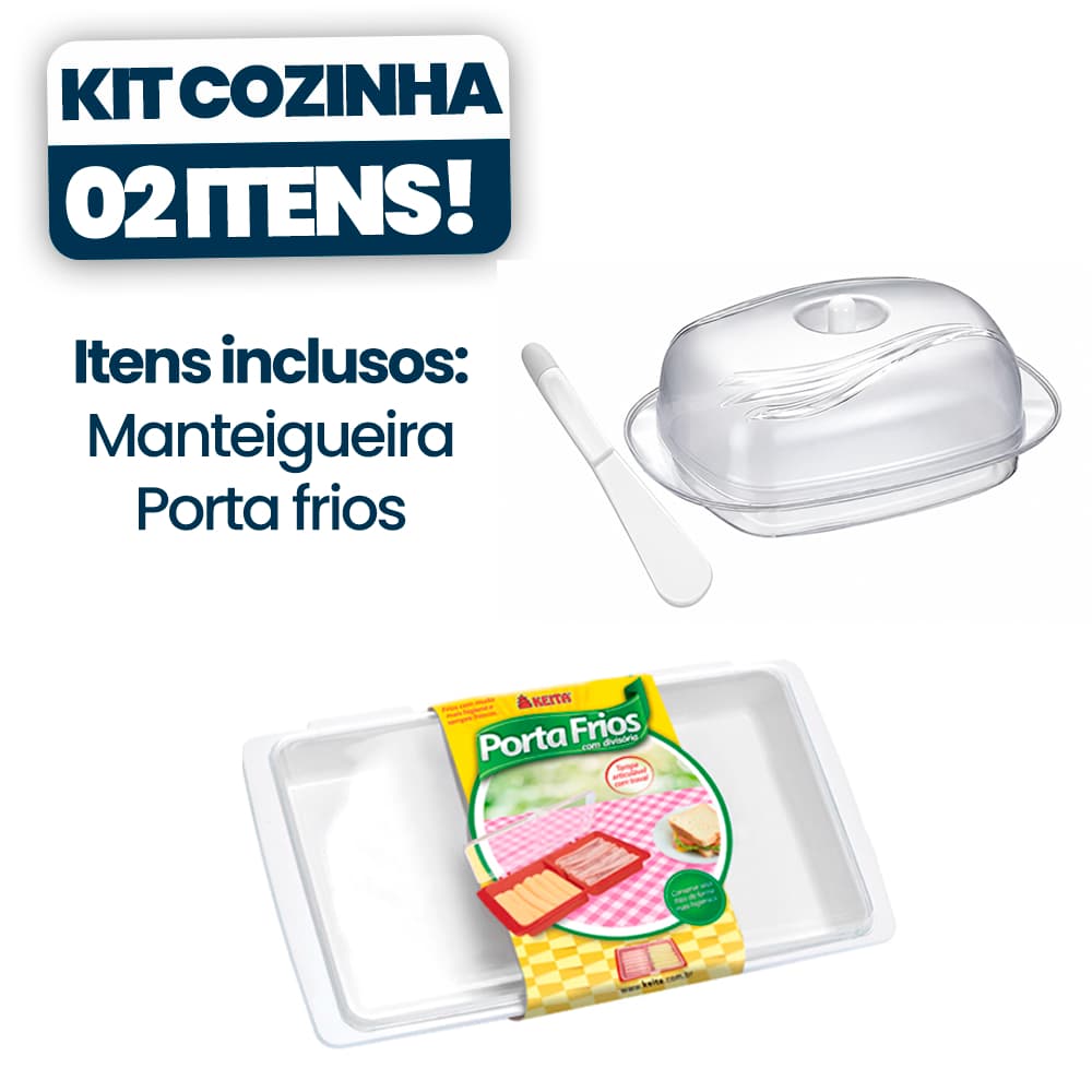 Kit Café Da Manhã Brasileiro Porta Frios e Manteigueira