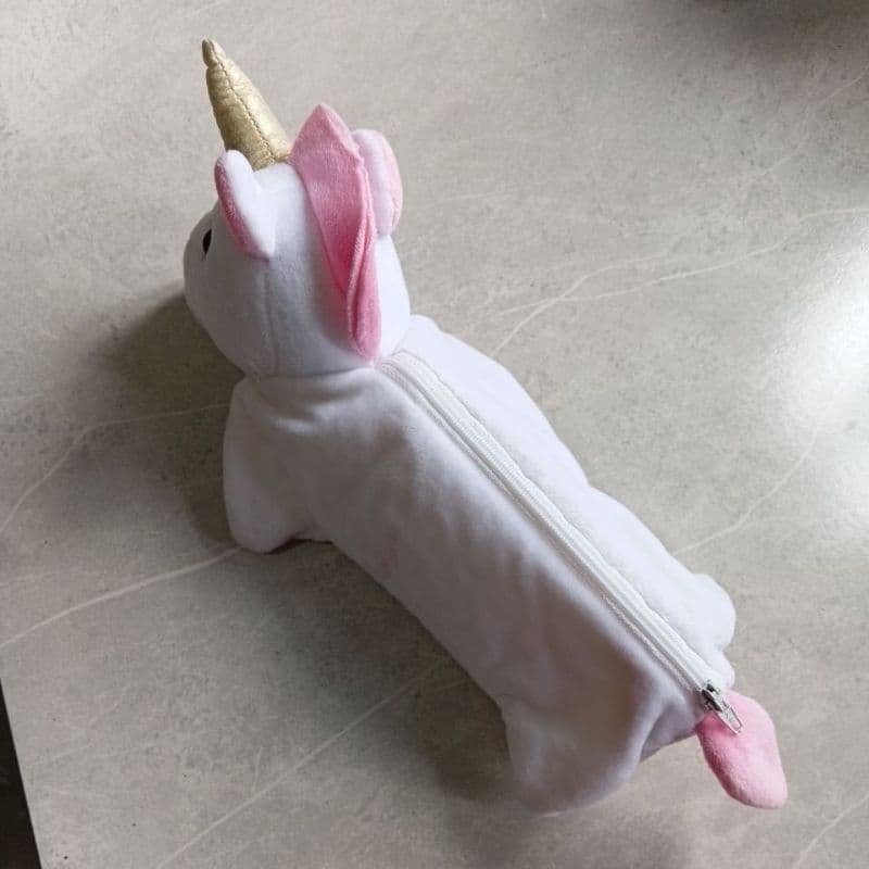 Estojo  de lápis pelúcia  unicórnio
