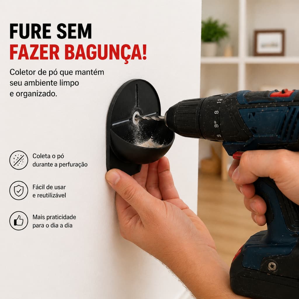 Coletor de Poeira Para Furadeira Broca De Impacto Elétrica Doméstica Conexão Tigela De Acessórios