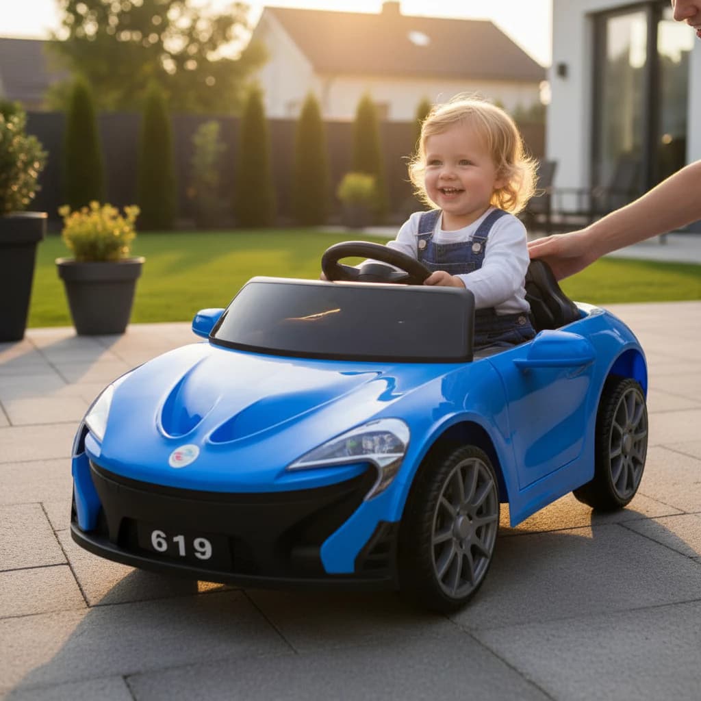 Carro Elétrico Infantil Mini Esportivo 6v McLaren Rosa ou Azul Brinquedo Passeio Seguro Crianças