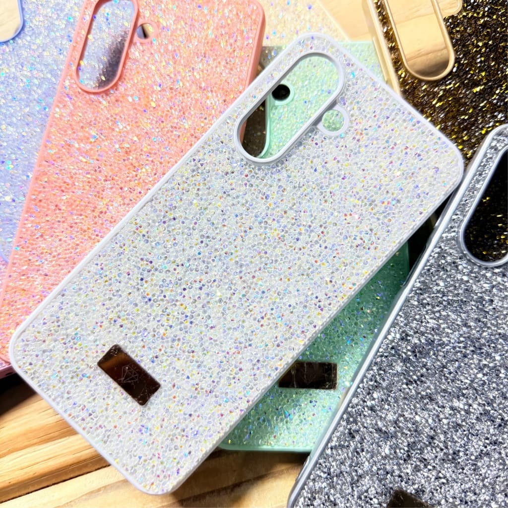 Capa Capinha para Samsung Galaxy A56 / Samsung Galaxy A36 Silicone Aveludada Premium com Pedras De Strass