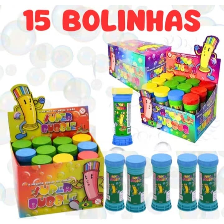 15 unidades Bolha de Sabão Promoção Alegria e Diversão
