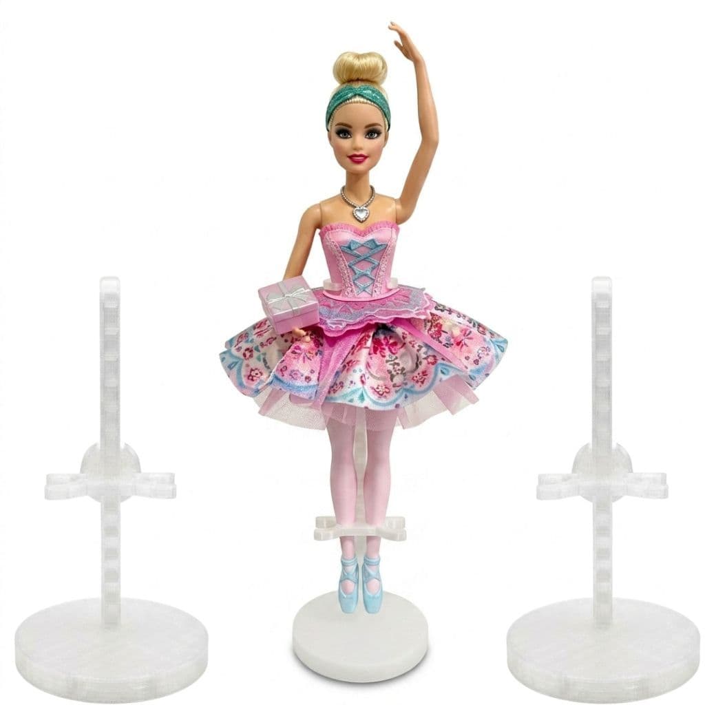 Kit de Suporte Pedestal Universal Transparentes Para Bonecas E Bonecos Ajustável
