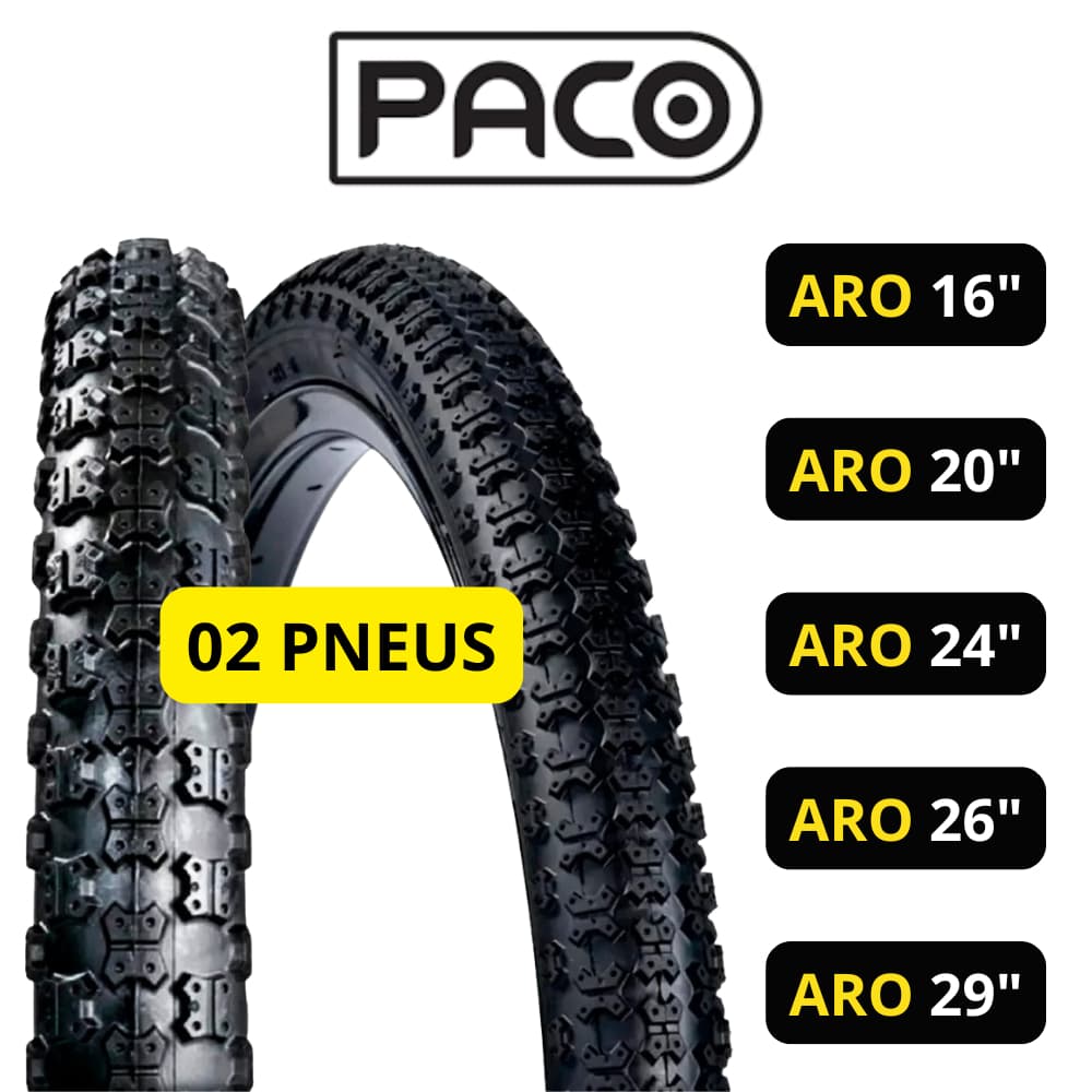 Kit 02 pneus paco aro 16 20 24 26 29 para bicicletas bike