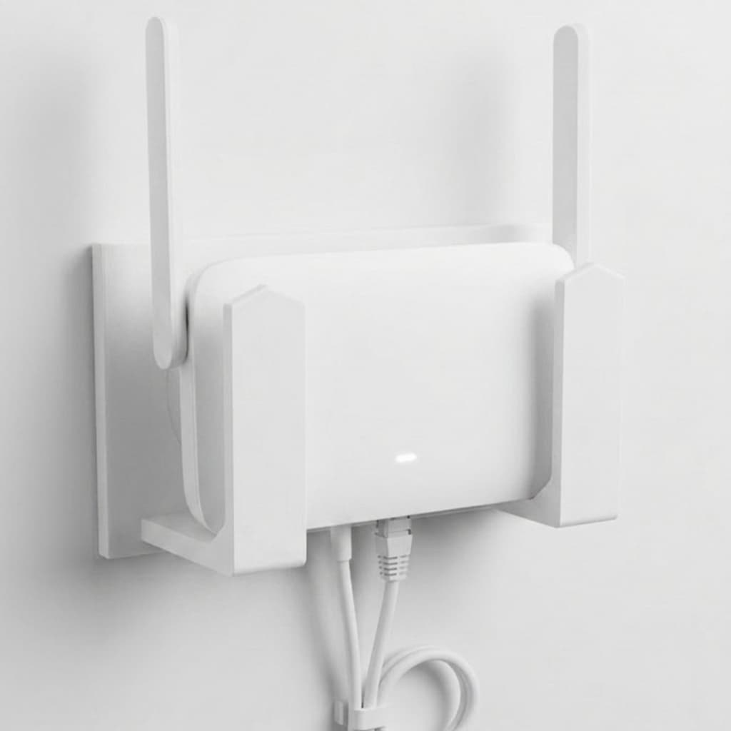 Suporte Roteador De Parede Sem Furo Organizador Wifi Universal PLA Premium Fita 3M Reforçada