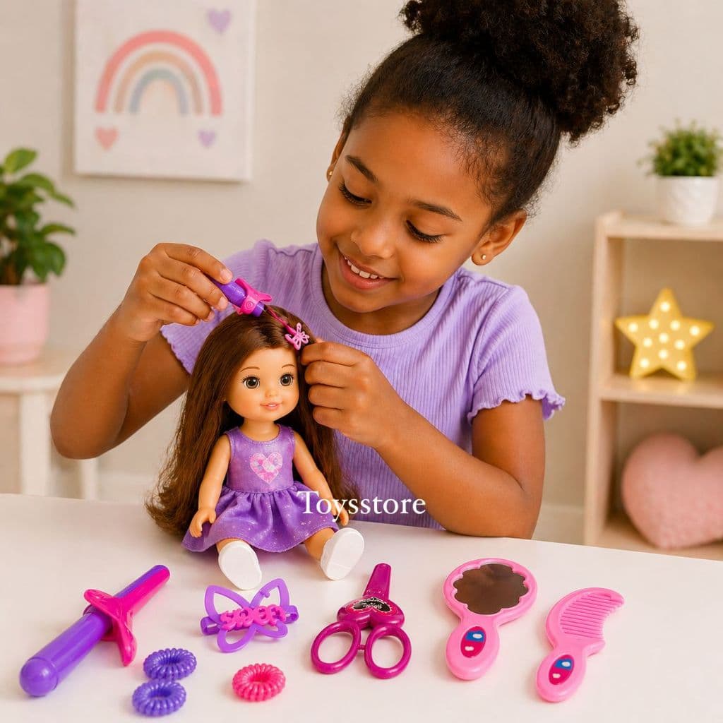 Kit 9 peças Acessorios Para Boneca Salão De beleza Kit Infantil beleza acessórios para boneca