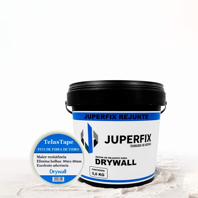 Massa Drywall 5kg com Fita Telada 90m | Reparo Parede Acabamento Profissional