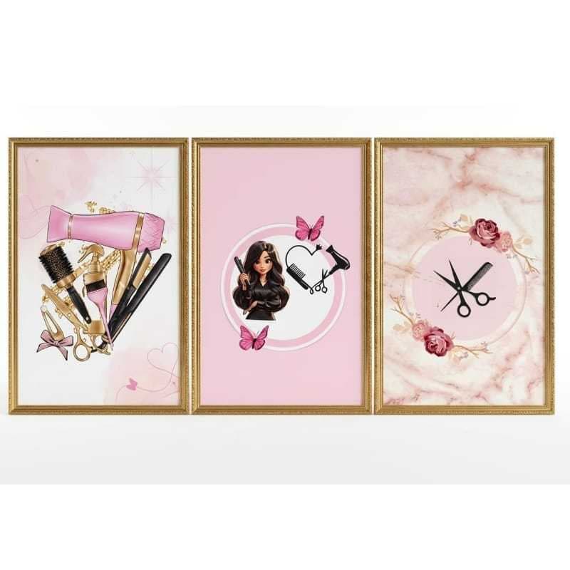 quadros decorativos kit 3 peças 40x60 Reino da Beleza