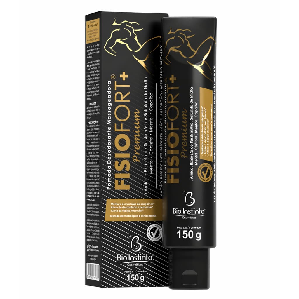 Pomada Massageadora Fisiofort+ Premium 150g Bio Instinto - Alívio Imediato e Relaxamento Muscular