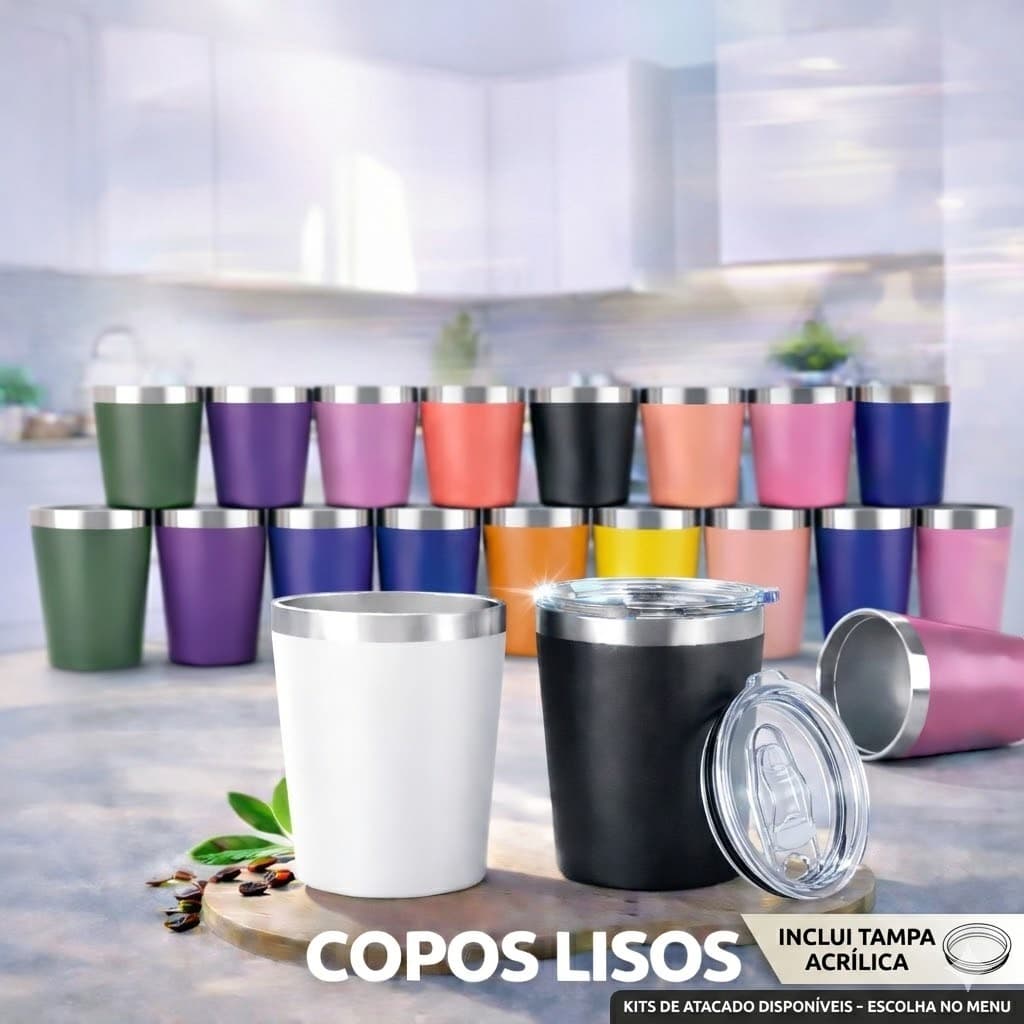 Copo Térmico 260ml Liso Para Personalizar Kit.